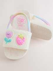 White/Pink Elastic Back Sliders - Image 4 of 5
