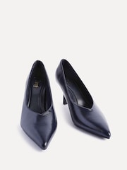 Linzi Blue Bellamy V-Shaped Closed Toe Court Heels - Image 3 of 5