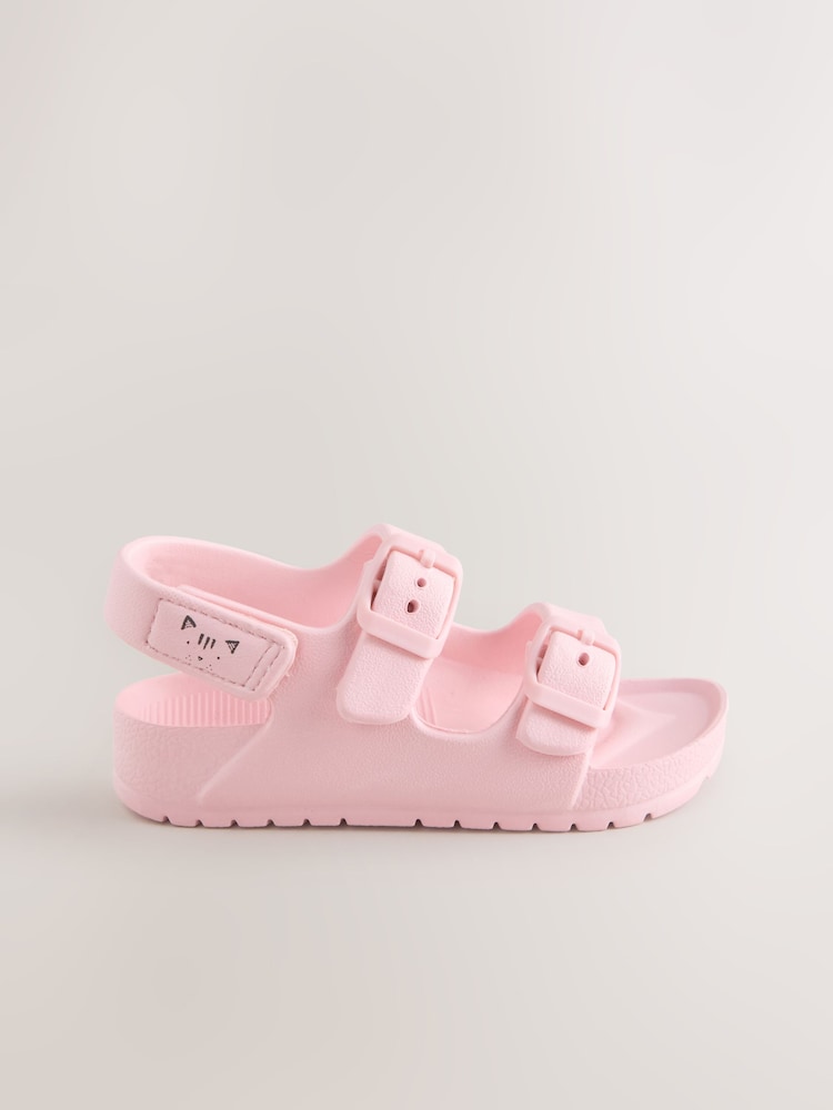 Pink Double Buckle Eva Sandals - Image 2 of 5 Pink Double Buckle Eva Sandals - Image 2 of 5