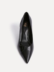 Negru - Linzi Gaia Mix Croc Court Heels - Imaginea 5 din 5