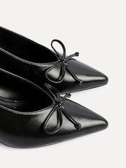Linzi Black Ribbon Slingback Courts Heel With Front Bow Detail - Image 6 of 6
