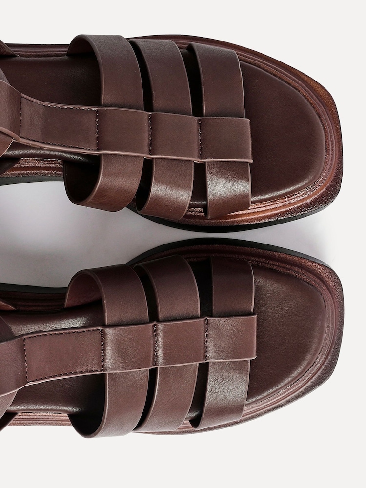 Linzi Brown Vault Strappy Flatform Sandals - Image 6 of 6 Linzi Brown Vault Strappy Flatform Sandals - Image 6 of 6