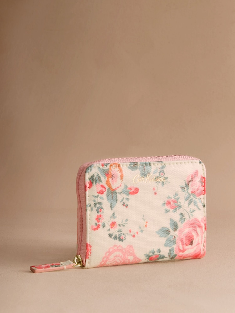 Cath Kidston Cream Hackney Rose Mini Continental Wallet - Image 1 of 3