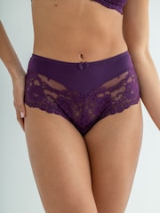Pour Moi Purple Brief Fleur Cheeky V-Shaped Knickers - Image 2 of 8