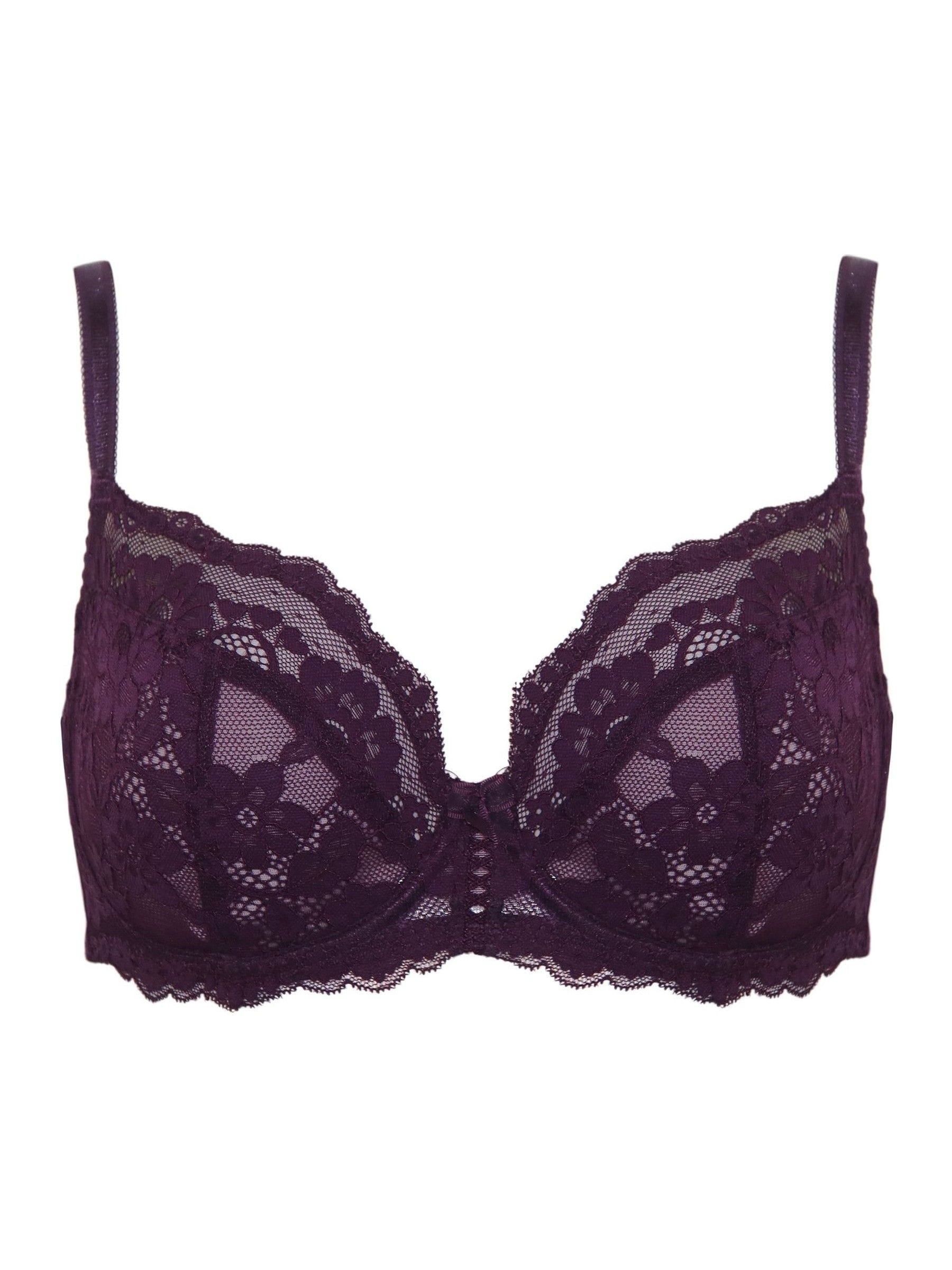 Buy Pour Moi Dark Purple Non Padded Underwired Fleur Balconette