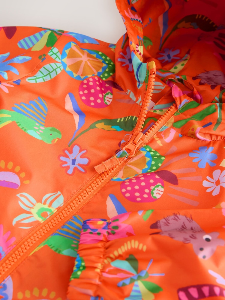 Portocaliu personaj - Impermeabil Printed Cagoule Jachetă (3luni-7ani) - Imaginea 5 din 5