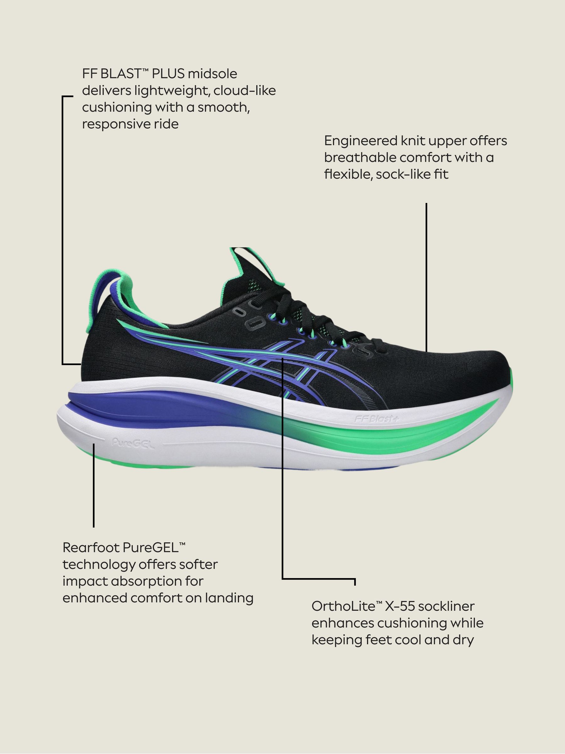 Next：日本 ブラック / パープル - ASICS Gel Nimbus 28 ランニング
