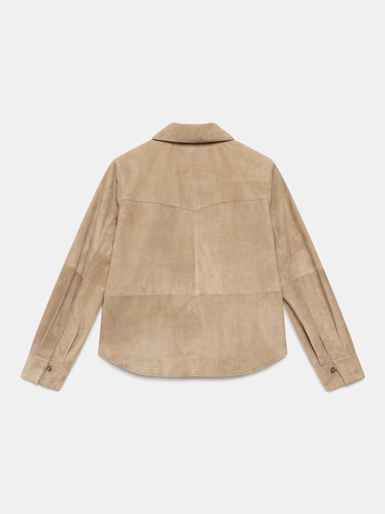 Mint Velvet Natural Suede Shirt - Image 7 of 7
