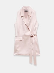Mint Velvet Pink Longline Wrap Waistcoat - Image 6 of 7