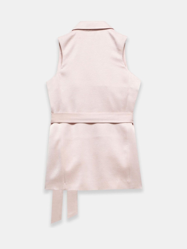 Mint Velvet Pink Longline Wrap Waistcoat - Image 7 of 7 Mint Velvet Pink Longline Wrap Waistcoat - Image 7 of 7