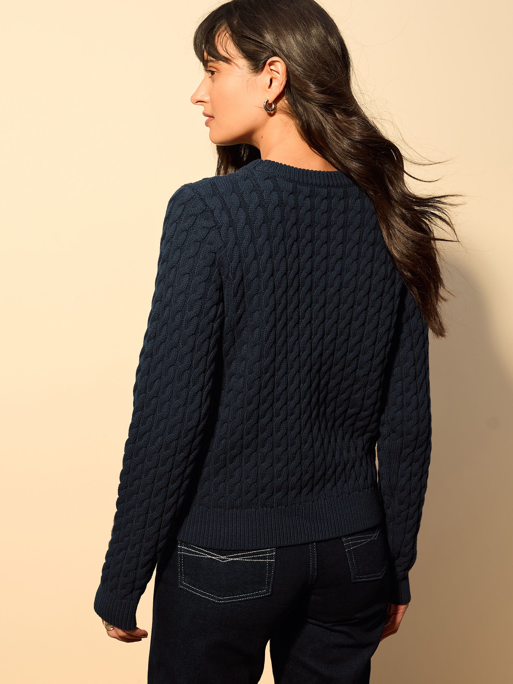 Buy Navy Blue Rope Anchor Embroidered Cotton Blend Knitted Jumper