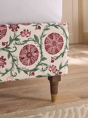 Nina Campbell Solana Red Lowndes Upholstered Bed Frame - Image 3 of 5