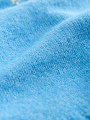 Blue Beaded Fish Crew Neck Knitted Cardigan - Image 9 of 9