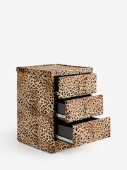 Rockett St George Leopard Love Velvet Starlet 3 Drawer Bedside Table - Image 6 of 9