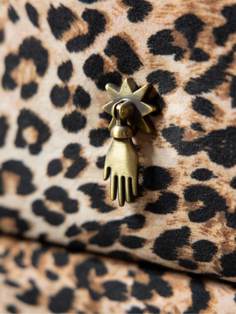 Rockett St George Leopard Love Velvet Starlet 3 Drawer Bedside Table - Image 9 of 9