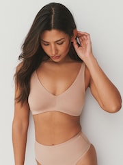 Black/White/Praline Nude Non Pad Non Wire Cotton Blend Ultimate Comfort Bras 3 Pack - Image 2 of 4