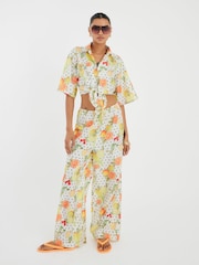 River Island White Fruit Print Beach Trousers - Image 1 of 4