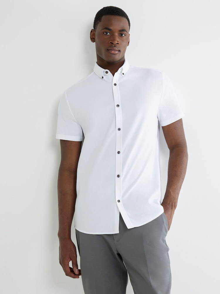 River Island Strukturiertes Hemd in Muscle Fit - Bild 1 von 4