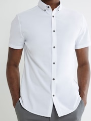 River Island Strukturiertes Hemd in Muscle Fit - Bild 4 von 4