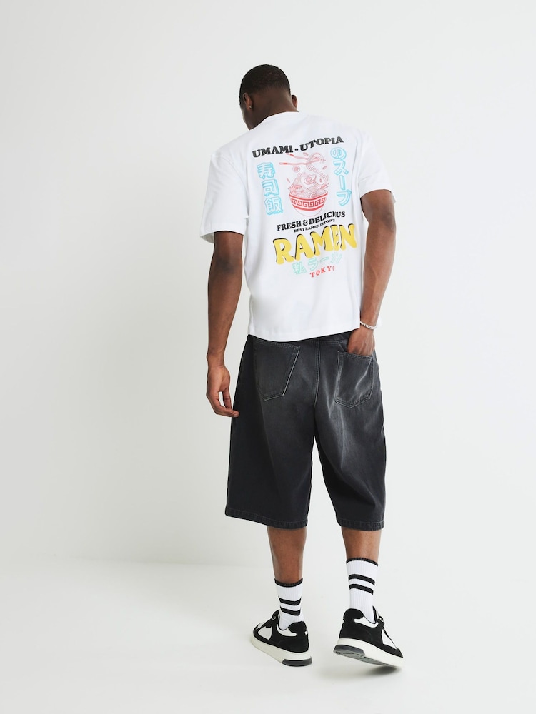 River Island Regular Fit Japanese Ramen T-Shirt - صورة 2 من 4