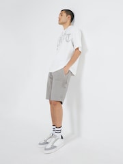 River Island Grey Regular Fit Carpenter Shorts - Image 1 of 4