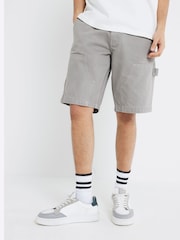 River Island Grey Regular Fit Carpenter Shorts - Image 3 of 4