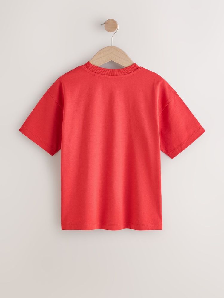 Red Car Embroidery Relaxed Fit Short Sleeve Graphic T-Shirt (3-16yrs) - Image 2 of 4 Red Car Embroidery Relaxed Fit Short Sleeve Graphic T-Shirt (3-16yrs) - Image 2 of 4