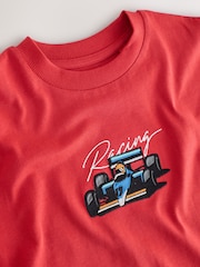 Red Car Embroidery Relaxed Fit Short Sleeve Graphic T-Shirt (3-16yrs) - Image 3 of 4