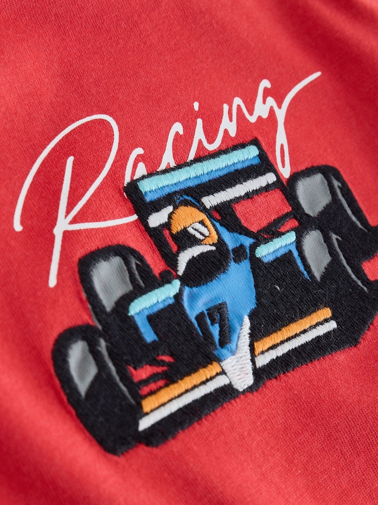 Red Car Embroidery Relaxed Fit Short Sleeve Graphic T-Shirt (3-16yrs) - Image 4 of 4 Red Car Embroidery Relaxed Fit Short Sleeve Graphic T-Shirt (3-16yrs) - Image 4 of 4