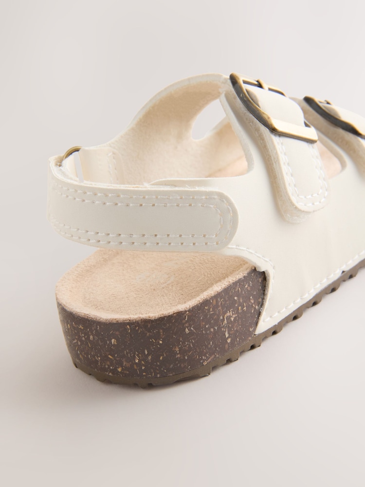 White Wide Fit (G) Corkbed Double Two Strap Sandals - Image 5 of 5 White Wide Fit (G) Corkbed Double Two Strap Sandals - Image 5 of 5