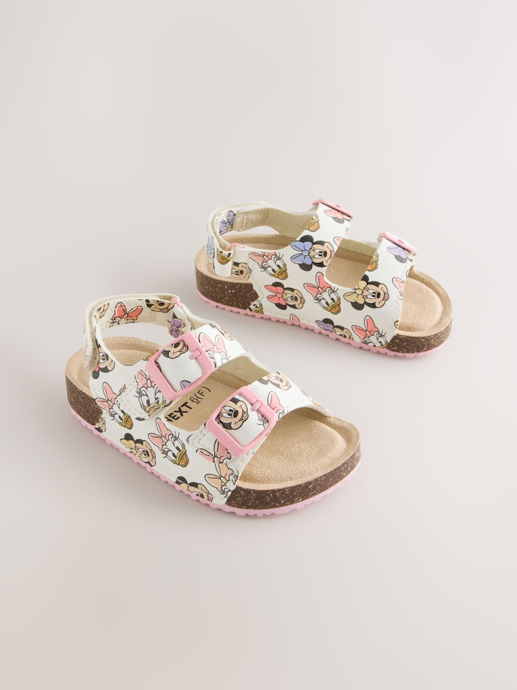 Pink Standard Fit (F) Minnie Mouse Corkbed Double Two Strap Sandals - Image 1 of 5 Pink Standard Fit (F) Minnie Mouse Corkbed Double Two Strap Sandals - Image 1 of 5