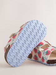 Red/White Strawberry Standard Fit (F) Corkbed Double Two Strap Sandals - Image 3 of 4