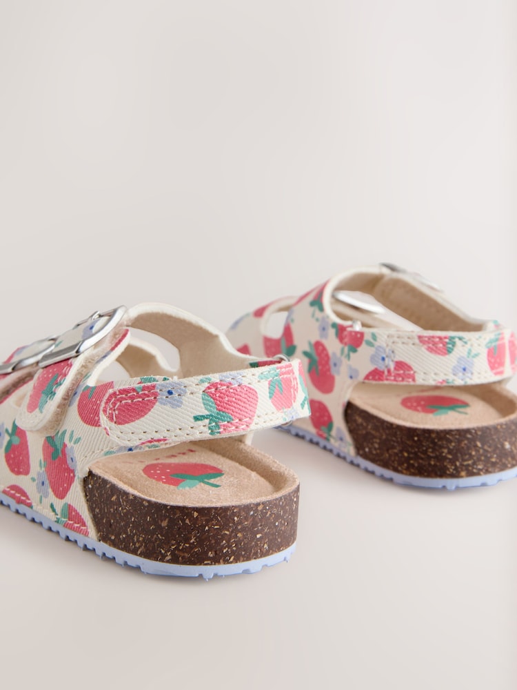 Red/White Strawberry Standard Fit (F) Corkbed Double Two Strap Sandals - Image 3 of 3