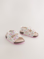 Multi Floral Standard Fit (F) Corkbed Double Two Strap Sandals - Image 1 of 5