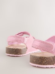 Pink Metallic Standard Fit (F) Corkbed Double Two Strap Sandals - Image 5 of 5