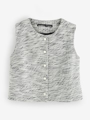 Threadbare Grey Bouclé Button Through Vest - Image 1 of 1