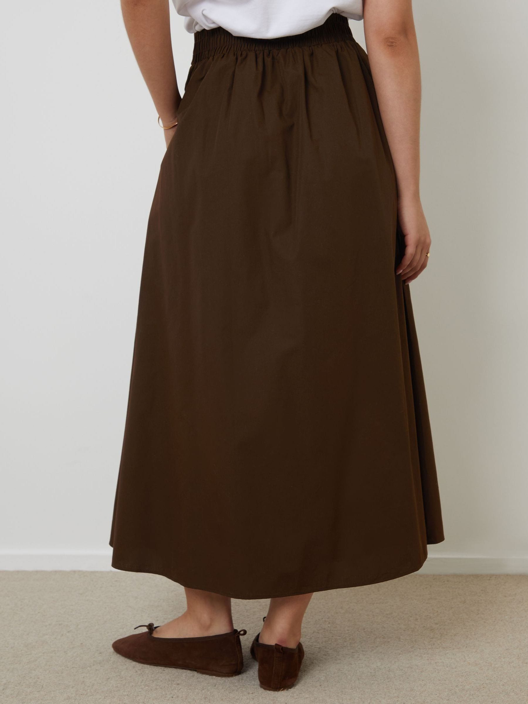スカート Friends + Lovers | Skirt Maxi Miranda brown skirt gather