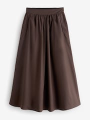Threadbare Brown Midi Skirt with Pockets - Image 5 of 5