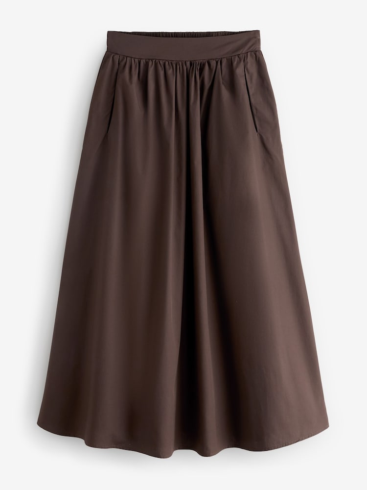 Threadbare Brown Midi Skirt with Pockets - Image 5 of 5