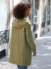 Threadbare Green Mid Length Hooded Mac - Image 2 of 4