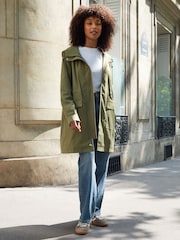 Threadbare Green Mid Length Hooded Mac - Image 3 of 4
