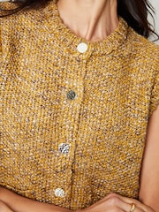 Threadbare Yellow Moss Stitch Knitted Button Up Vest - Image 5 of 5