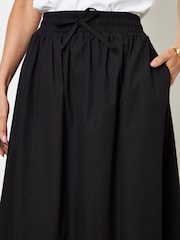 Saia de popeline de algodão Threadbare com cintura Tie e bolsos - Imagem 3 de 5