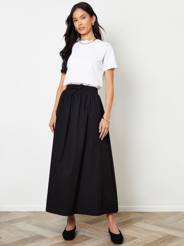 Saia de popeline de algodão Threadbare com cintura Tie e bolsos - Imagem 5 de 5