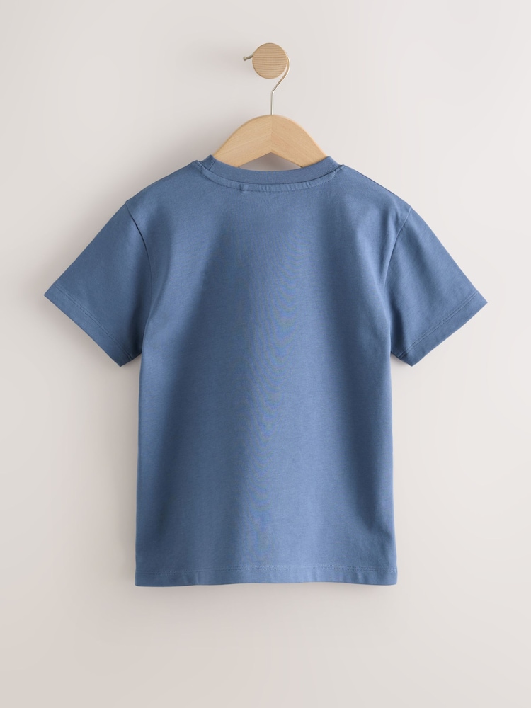 মাঝ নীল - ছোট হাতা টি-শার্ট (3-16বছর) - 4এর মধ্যে 2 ছবি