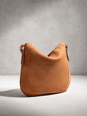 Tan Brown Suede Scooped Shoulder Bag - Image 2 of 5