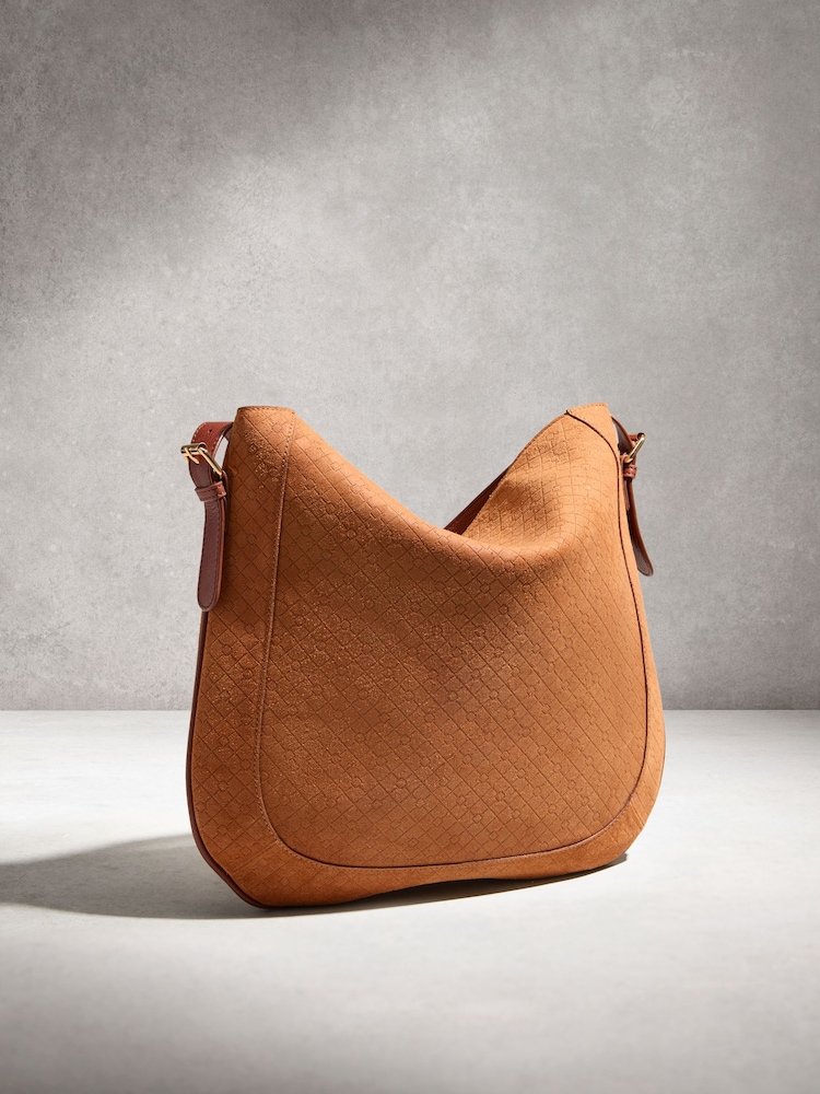 Tan Brown Suede Scooped Shoulder Bag - Image 2 of 5