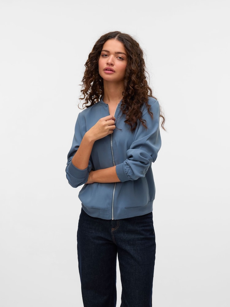 VERO MODA Blue Lightweight Bomber Jacket - Image 1 of 1