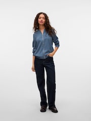 VERO MODA Blue Lightweight Bomber Jacket - Image 3 of 6