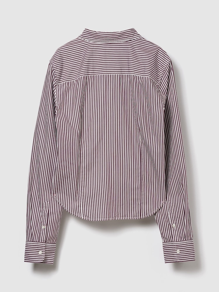 Gap Red Stripe Cotton Fitted Crop Shirt - Image 2 of 2